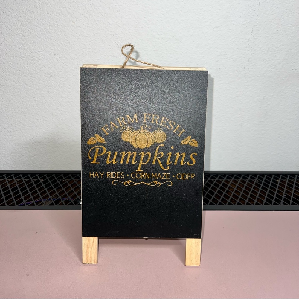 Farmhouse‎ Fall Decor Sign Pumpkins & Leaves Rustic Autumn Tiered Easel